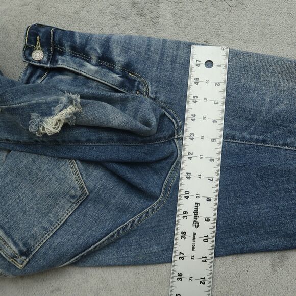 Judy Blue Jeans Junior's 1/25 Mid-Rise Relaxed Straight 25" Inseam Destroyed - Picture 7 of 16